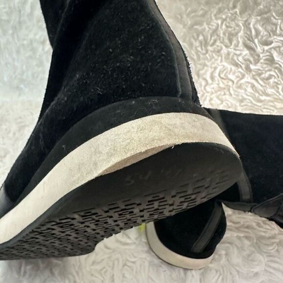 Tory Burch Black Suede Shearling Lined Mid Calf Snow Winter Boots‎ size 6.5 - Picture 11 of 12